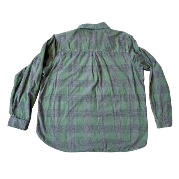 REI Co-op Flannel Button Down Shirt Green Plaid 1XL 100% Cotton Long Sleeve - Picture 2 of 4